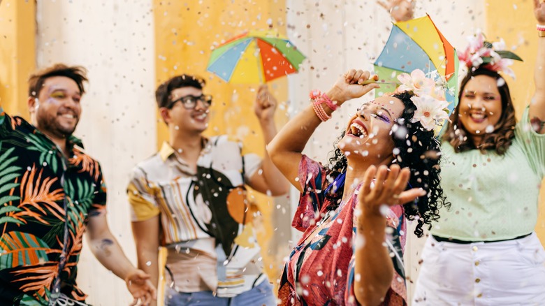 group of friends at outdoor party