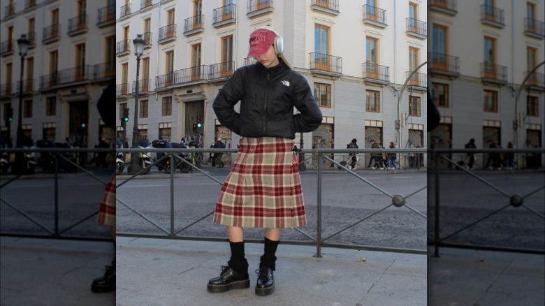 Plaid skirt doc martens best sale