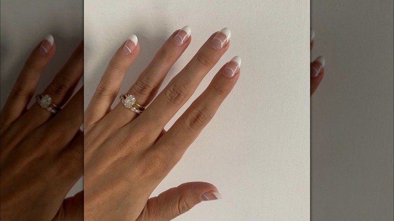 French manicure with extra stripes