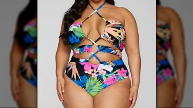 Colorful one piece swimsuit