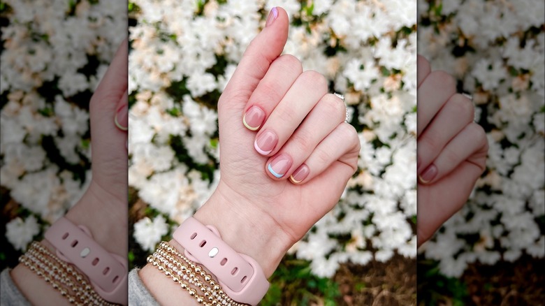 Multicolored French manicure