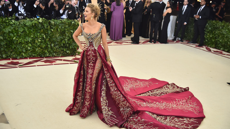 Blake Lively wearing gown at Met Gala