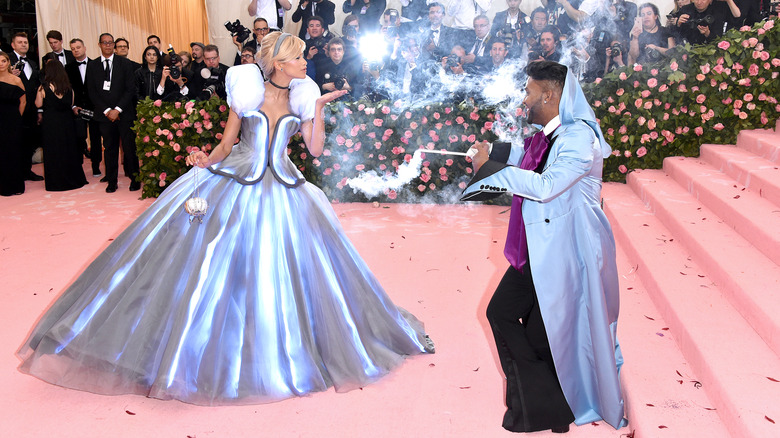 Zendaya wearing a Cinderella-like gown