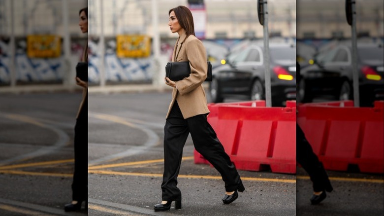 Woman wearing career separates