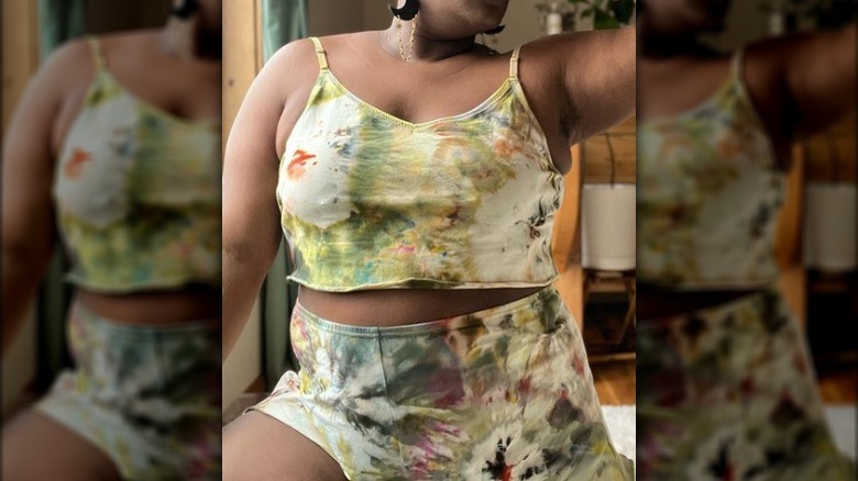 Black woman tie-dye lounge set 