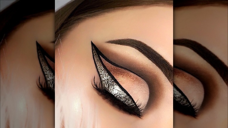 Glitter cut crease eyeshadow