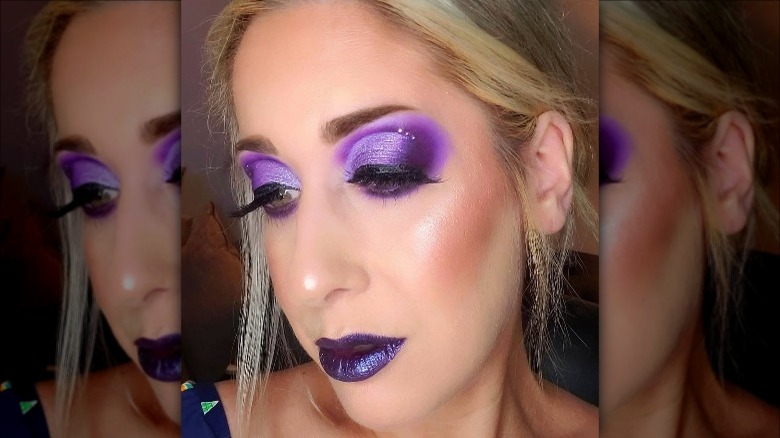 Woman wearing glitter eyeshadow