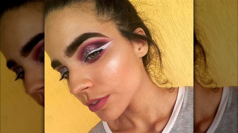 Glitter cut crease eyeshadow