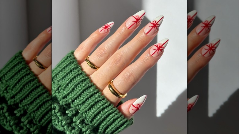 red bow nails