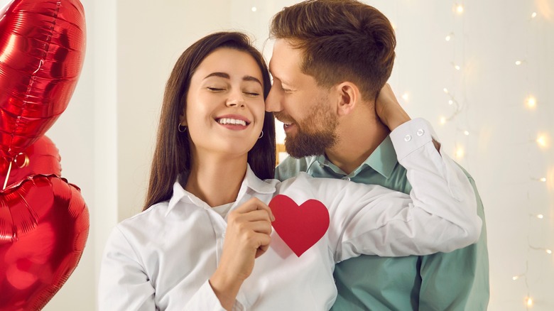 Couple with brunette hair