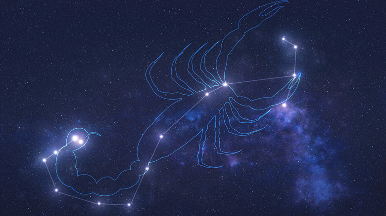 Scorpio constellation in night sky