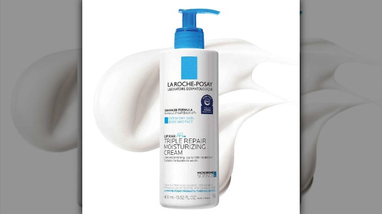 White and blue La Roche-Posay lotion bottle