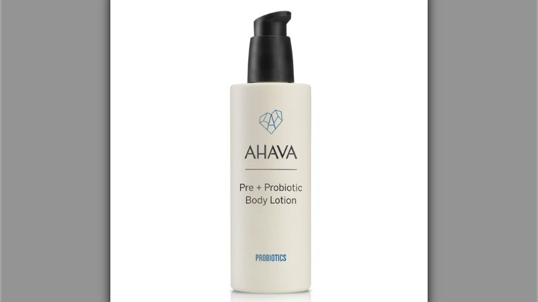 Bottle of Ahava body lotion