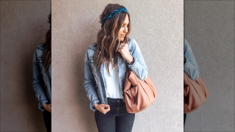 woman wearing braided wrap headband