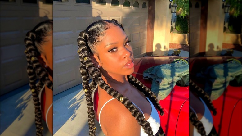 woman wearing decorative braided hair