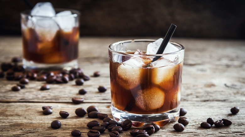 Two Black Russian cocktails