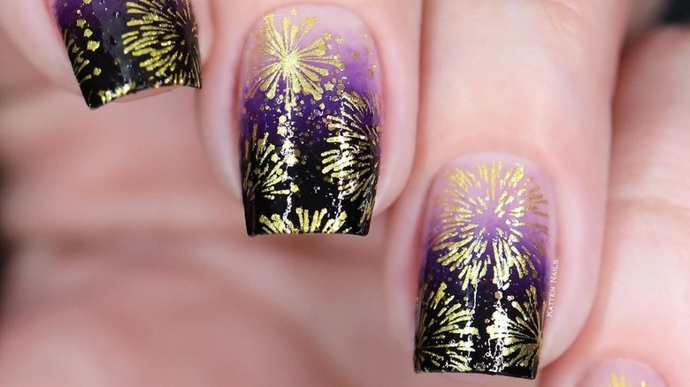 Fireworks nail art