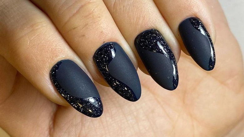 Starlit night nail art