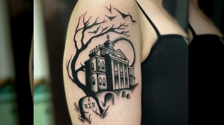 haunted house tattoo