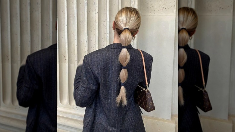 Woman with a bubble ponytail