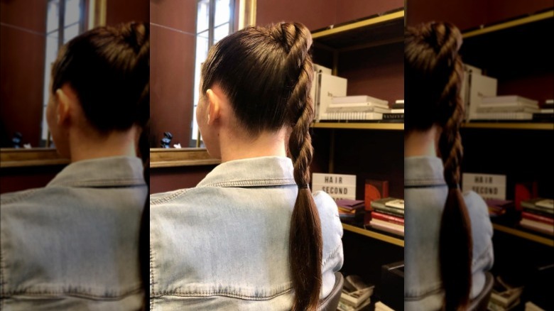 Woman with twisted ponytail