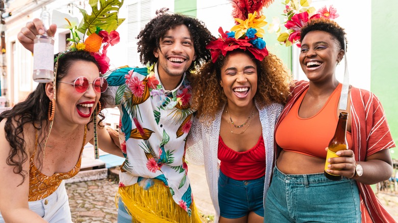 friends celebrating festival together