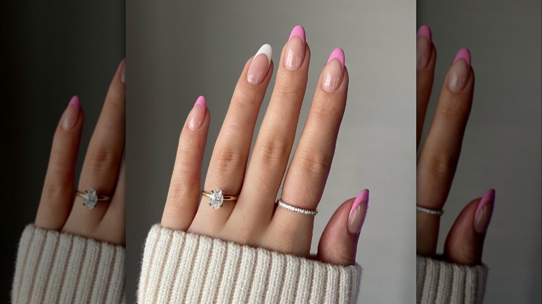 French tip accent nail