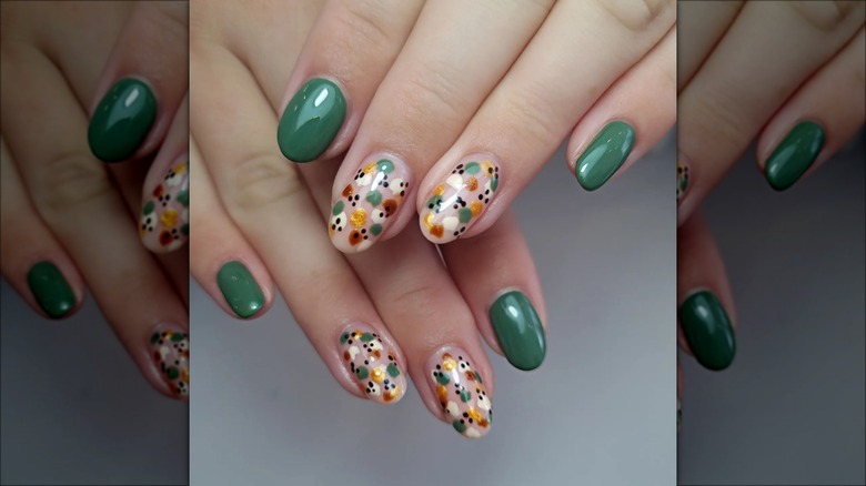 Green and clear autumn florals