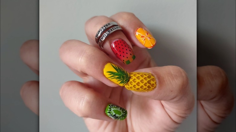 Pineapple and fruit nails
