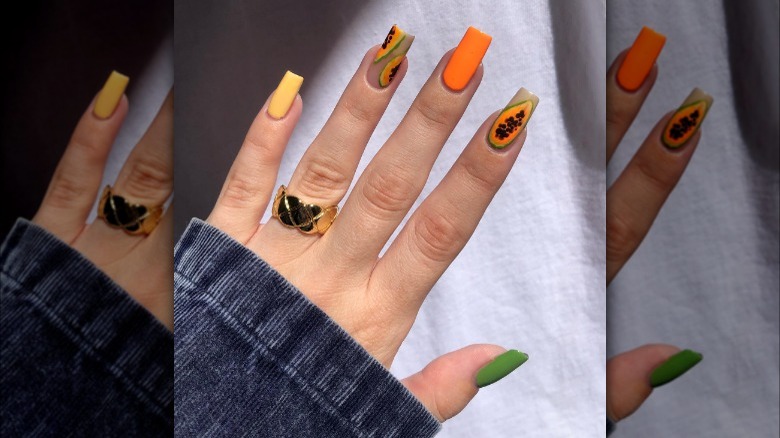 Papaya nails