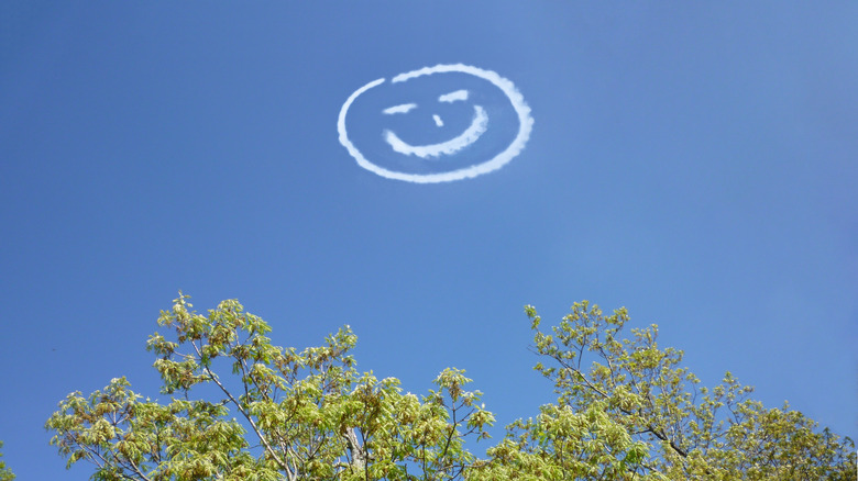 a smiley face in the sky