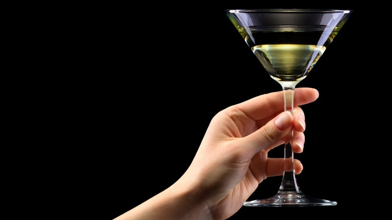 a martini in an upglass