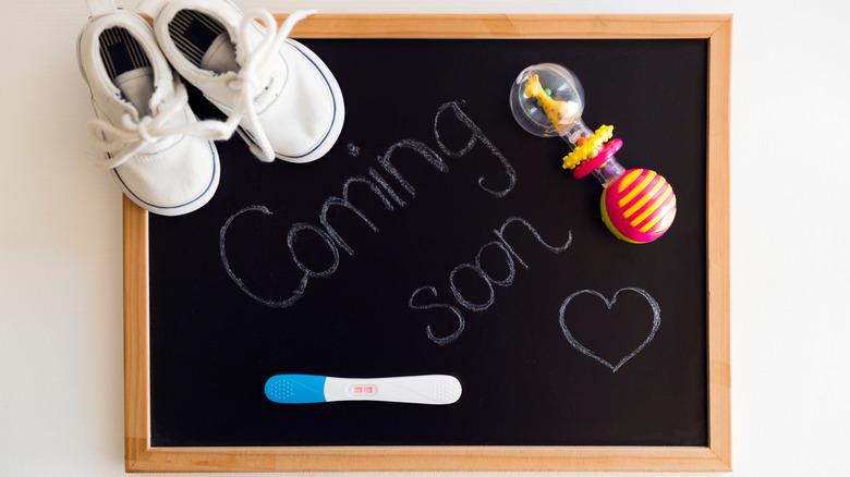 Baby coming soon chalkboard