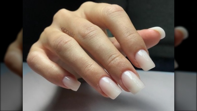 Plain pale nude manicure