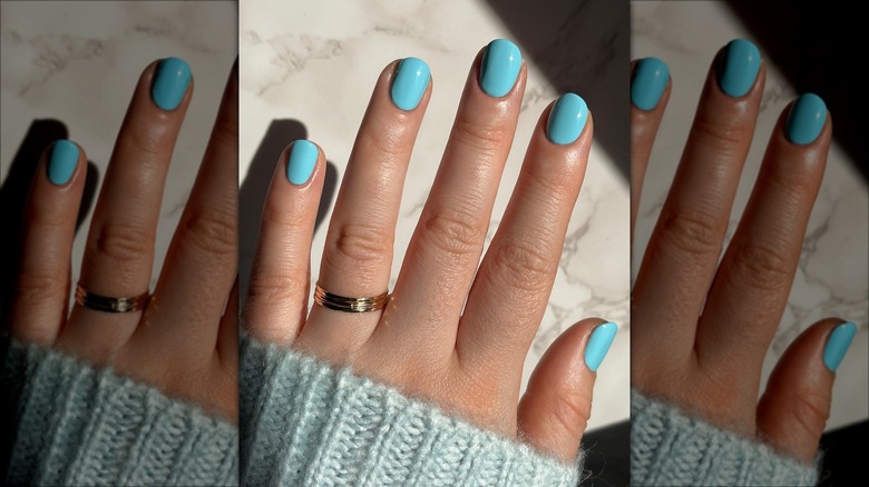 Baby blue nails