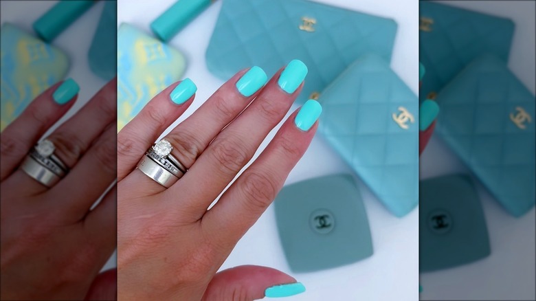 Eccentric teal nails