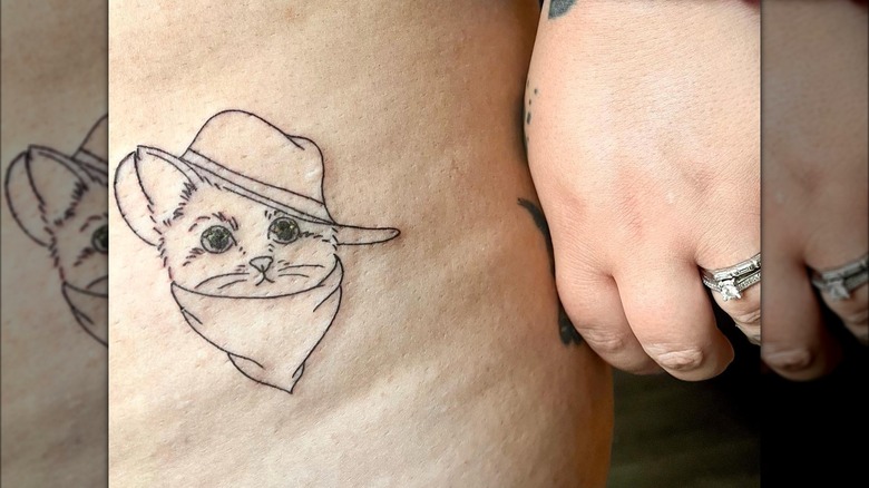 cowboy cat tattoo