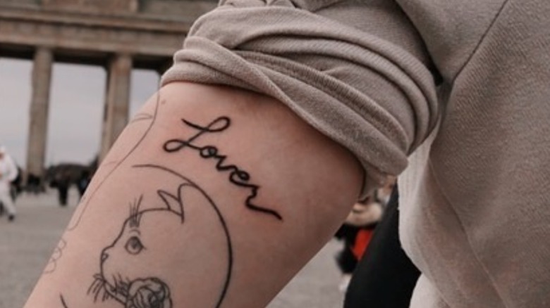 Lover script tattoo