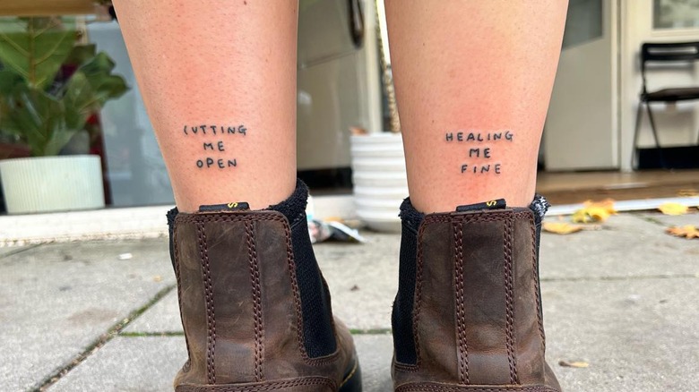 Taylor Swift lyric pair tattoo