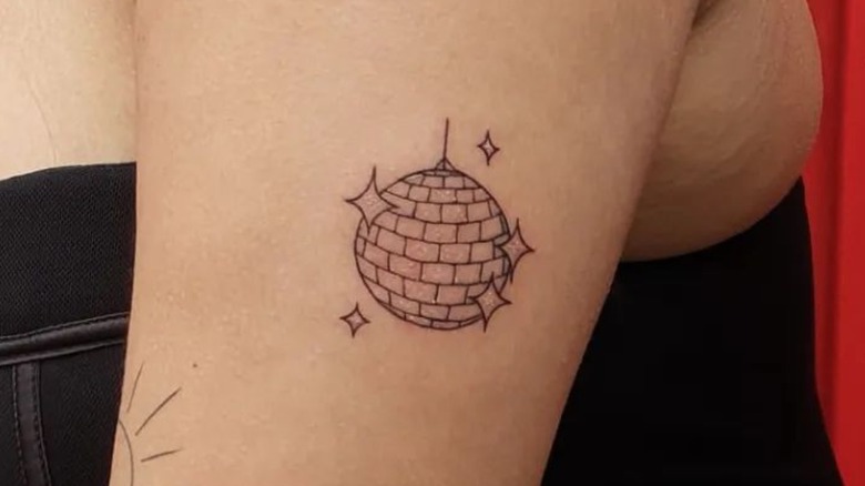 Mirrorball disco ball tattoo