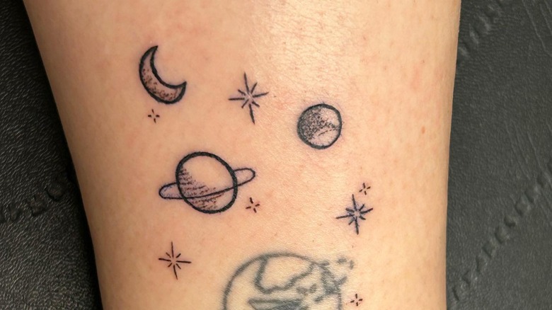 To the moon and to saturn tattoo