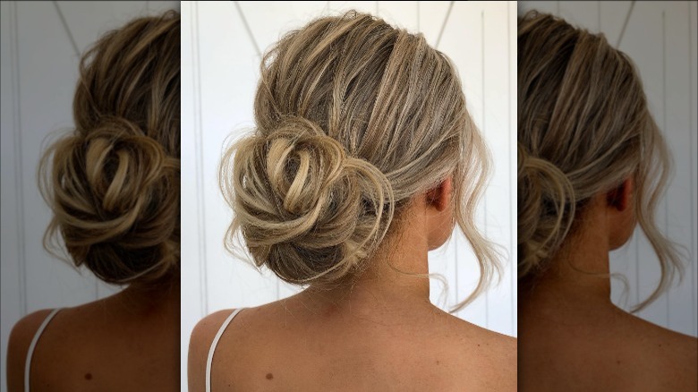 Loose and messy chignon hair