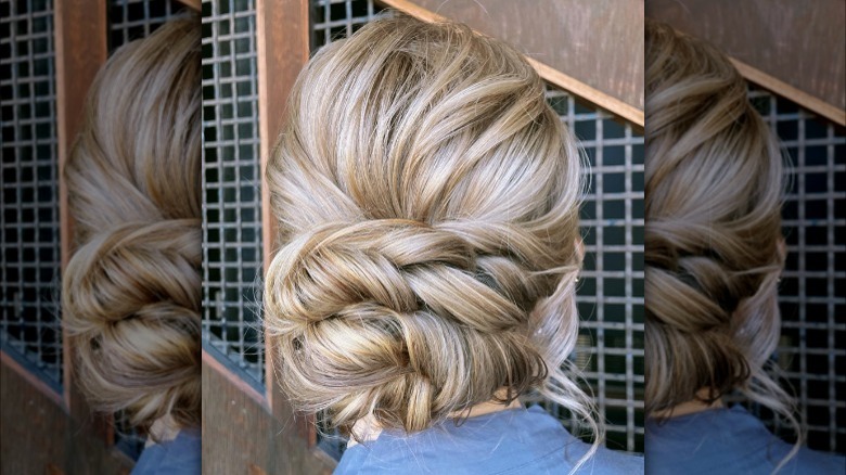 Voluminous chignon hairdo