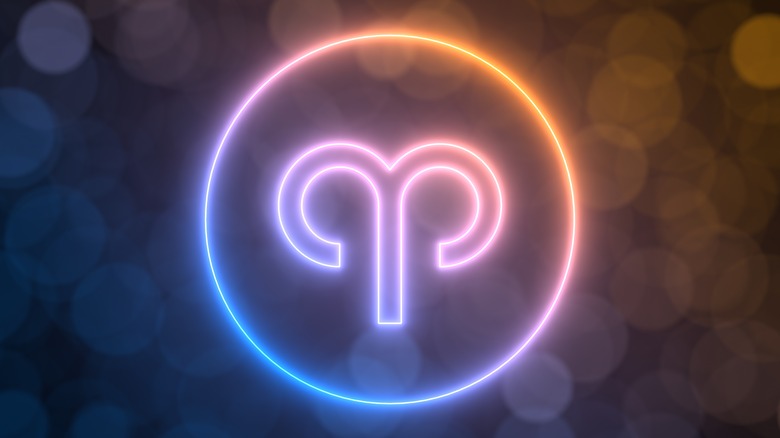 Aries symbol illuminated