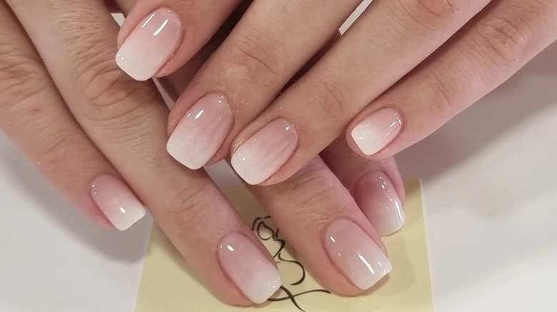 pale pink ombre manicure