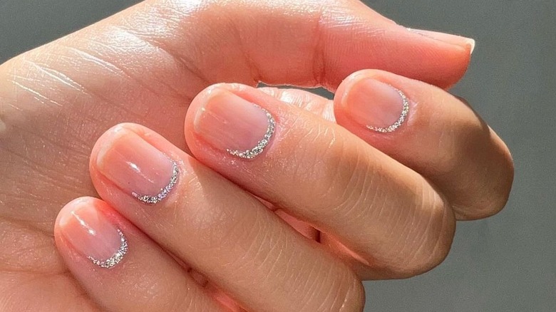 nails with diamond dust cuff manicure 