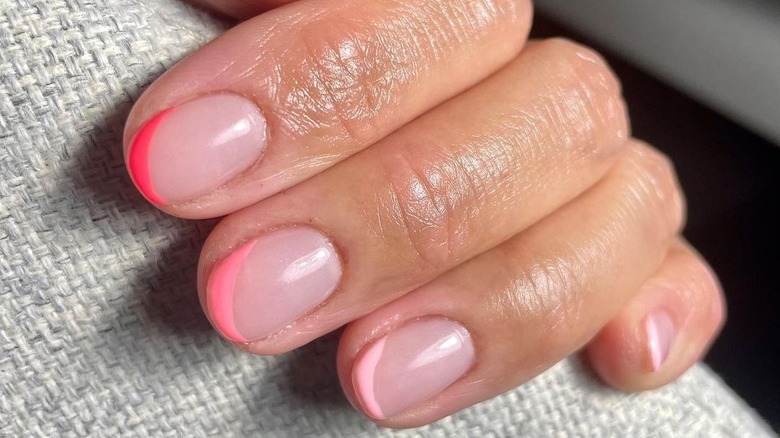 neon ombre french manicure