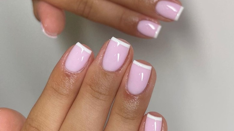 french manicure with pink base
