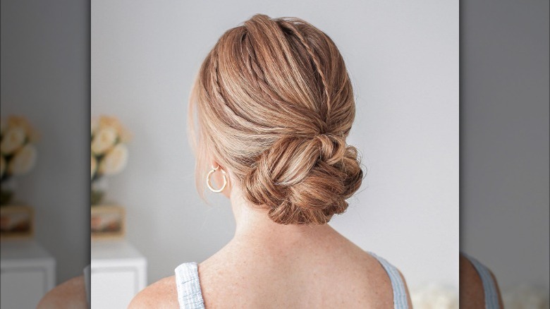 Low chignon with braided 