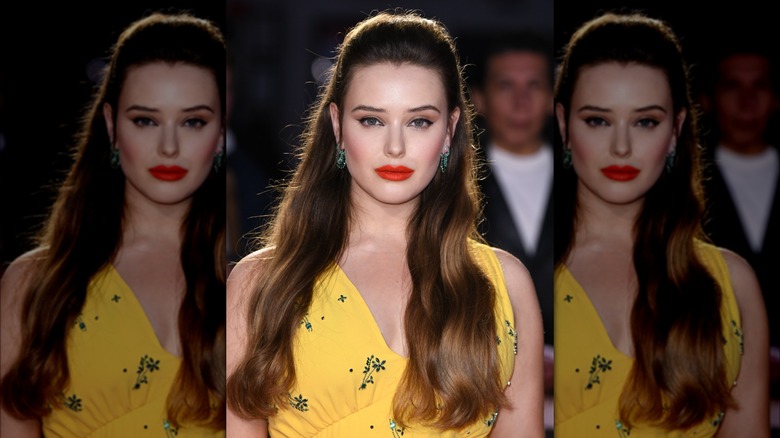 katherine langford with long wavy hair